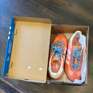 Adidas Orange and Blue Sneakers Lightweight Athletic Design